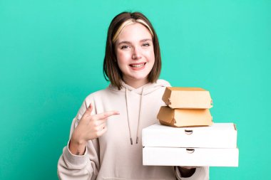 young pretty woman with food