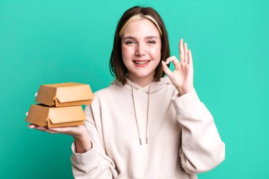 young pretty woman with food
