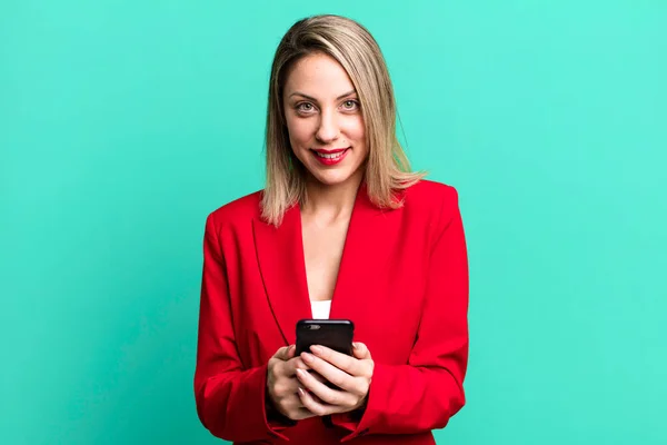 Young Pretty Businesswoman Using Her Smart Phone — Zdjęcie stockowe