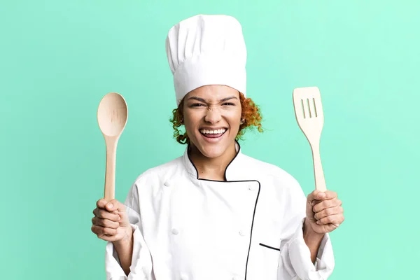 Red Hair Pretty Chef Woman — Stock Photo, Image