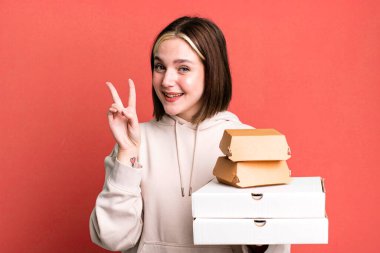 young pretty woman with food
