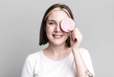 young pretty woman making up concept