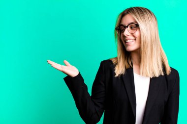 young pretty woman with a copy space to the side