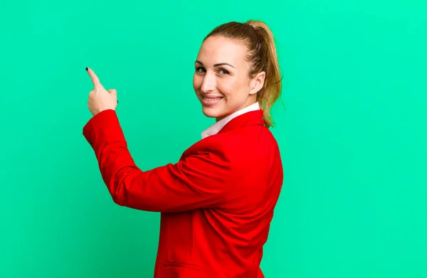 Young Pretty Businesswoman Wearing Red Blazer — Stock Photo, Image