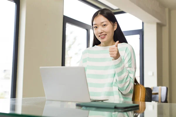 stock image asian pretty telemarketer woman and teleconmmuting concept