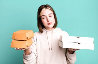 young pretty woman with food