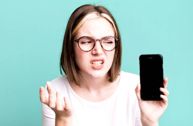 young pretty woman using a smartphone