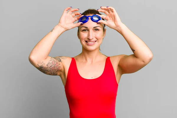 Young Pretty Woman Swim Wear Swimmer Concept — Stock Photo, Image