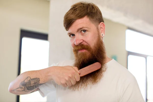 Young Bearded Man Beard Cut Concept — Stock Photo, Image