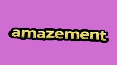 Pembe ekran animasyon videosu AMAZEMENT yazıldı