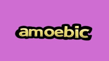 Pembe ekran animasyon videosu AMOEBIC yazıldı