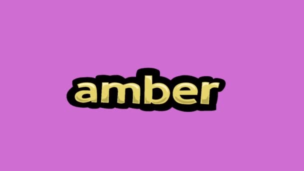 Pink Screen Animation Video Written Amber — Stock Video