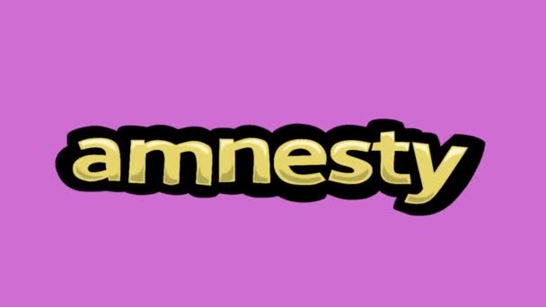 Tela Rosa Animação Vídeo Escrito Amnesty — Vídeo de Stock