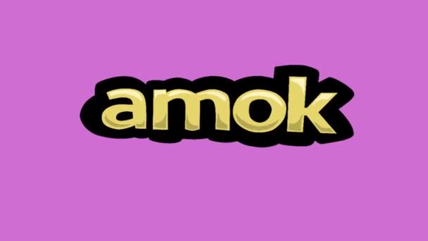 Vídeo Animación Pantalla Rosa Escrito Amok — Vídeo de stock