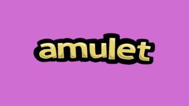Pembe ekran animasyon videosu. Yazılı AMUlet