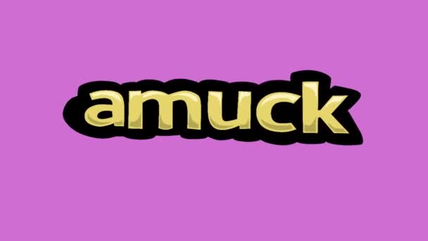 Pink Screen Animation Video Written Amuck — 图库视频影像