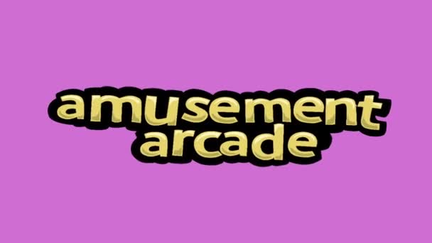 Różowy Ekran Animacji Wideo Napisane Amusement Arcade — Wideo stockowe