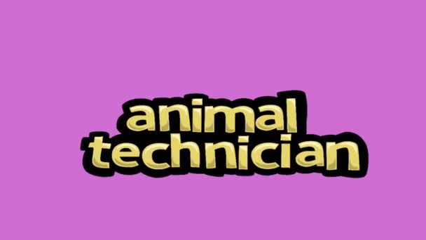 Vídeo Animación Pantalla Rosa Escrito Animal Technician — Vídeos de Stock