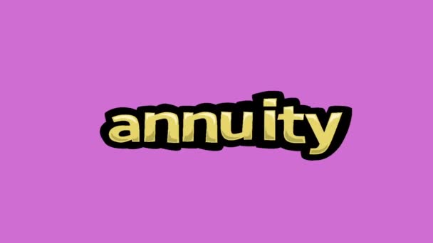 Pink Screen Animation Video Written Annuity — Stock Video