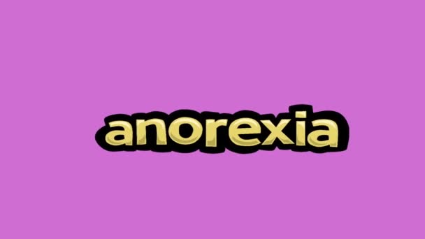 Vídeo Animación Pantalla Rosa Escrito Anorexia — Vídeo de stock
