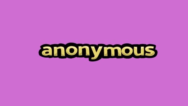 Ecran Roz Animație Video Scris Anonymous — Videoclip de stoc