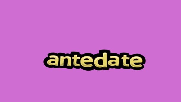 Pinkfarbenes Animationsvideo Geschrieben Antedate — Stockvideo