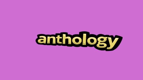 Anthology Yazan Pembe Ekran Animasyon Videosu — Stok video
