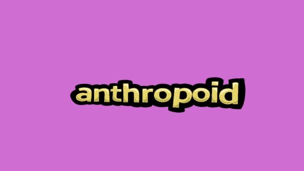 Vídeo Animación Pantalla Rosa Escrito Antropoid — Vídeo de stock