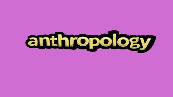 Różowy Ekran Animacji Wideo Napisane Antropologia — Wideo stockowe