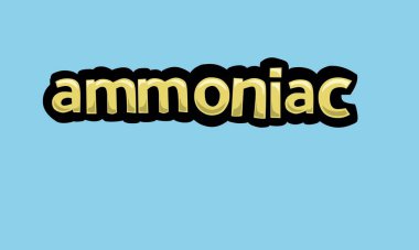 AMMONIAC mavi zemin üzerinde vektör tasarımı çok basit ve çok havalı