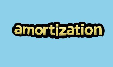 AMORIZATION mavi bir arkaplanda vektör tasarımı yazmak çok basit ve çok havalı