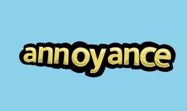 ANNOYANCE mavi bir arkaplan üzerine vektör tasarımı yazmak çok basit ve çok havalı