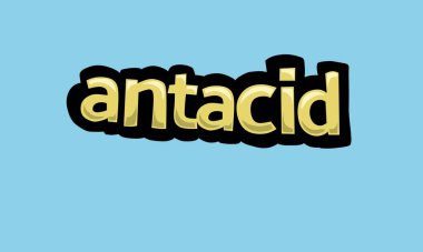 ANTACID mavi arkaplanda vektör tasarımı çok basit ve çok havalı