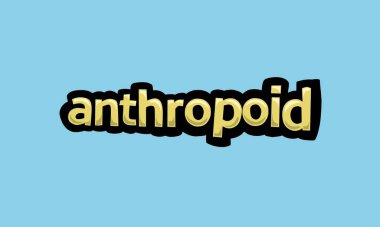 ANTHROPOID mavi zemin üzerinde vektör tasarımı çok basit ve çok havalı