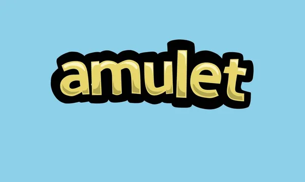 Amulet Psaní Vektorový Design Modrém Pozadí Velmi Jednoduché Velmi Cool — Stockový vektor