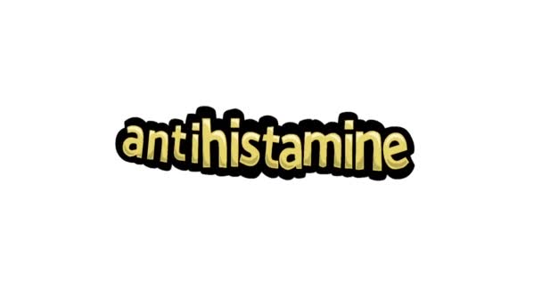 Відео Анімації Білому Екрані Написане Antihistamine — стокове відео