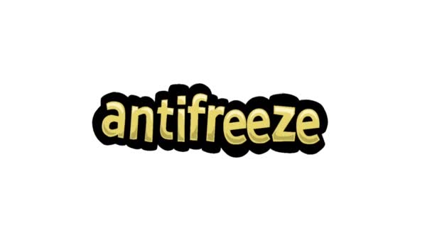 Antifreeze 쓰여진 화이트 스크린 애니메이션 비디오 — 비디오