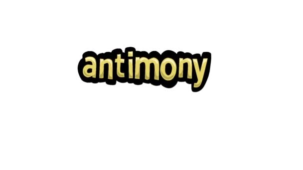 Wit Scherm Animatie Video Geschreven Antimony — Stockvideo