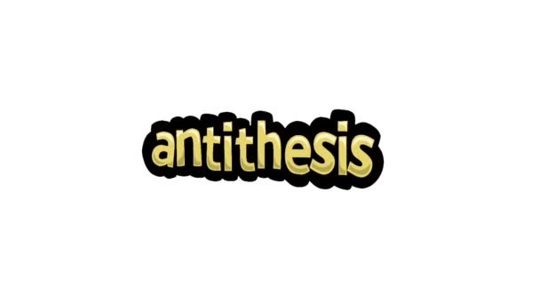 Animatiefilm Wit Scherm Geschreven Antithesis — Stockvideo