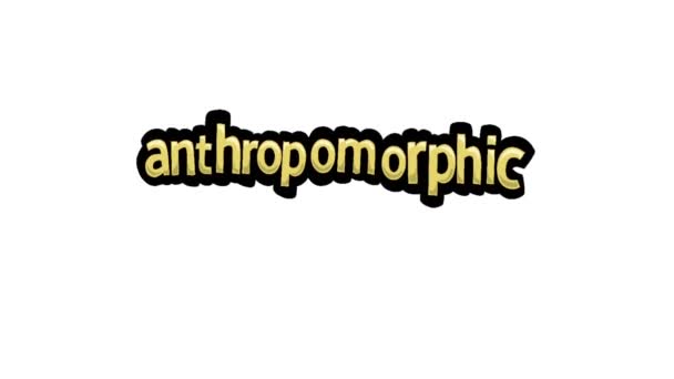 Animeringsvideo Vit Skärm Skriven Anthropomorphic — Stockvideo