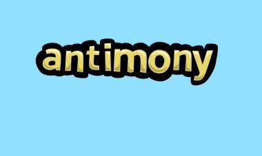 Mavi arkaplanda antimon yazma vektörü tasarımı çok basit ve çok havalı