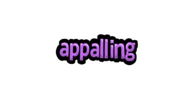 APPALLING yazılan beyaz ekran animasyon videosu