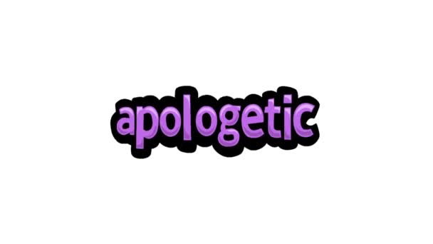 Videoklipp Animering Vit Skärm Skriven Apologetic — Stockvideo