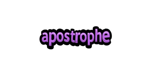 Tela Branca Animação Vídeo Escrito Apostrophe — Vídeo de Stock