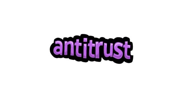 Vídeo Animación Pantalla Blanca Escrito Antitrust — Vídeos de Stock