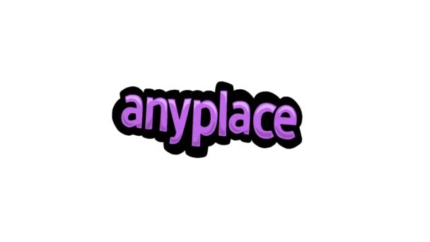 Biały Ekran Animacji Wideo Napisane Anyplace — Wideo stockowe