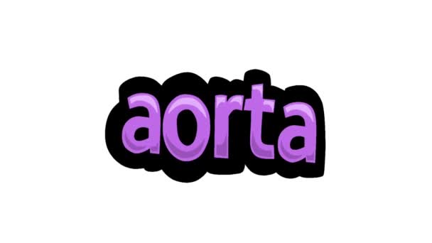 Vit Skärm Animation Video Skriven Aorta — Stockvideo