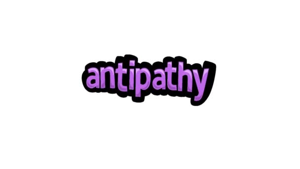 Witte Scherm Animatie Video Geschreven Antipathy — Stockvideo