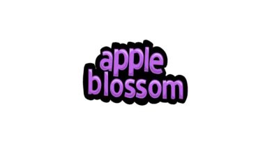 APPLE BLOSSOM yazan beyaz ekran animasyon videosu