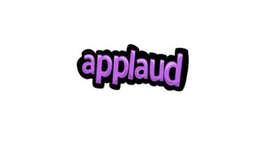Beyaz ekran animasyon videosu APPLAUD yazıldı